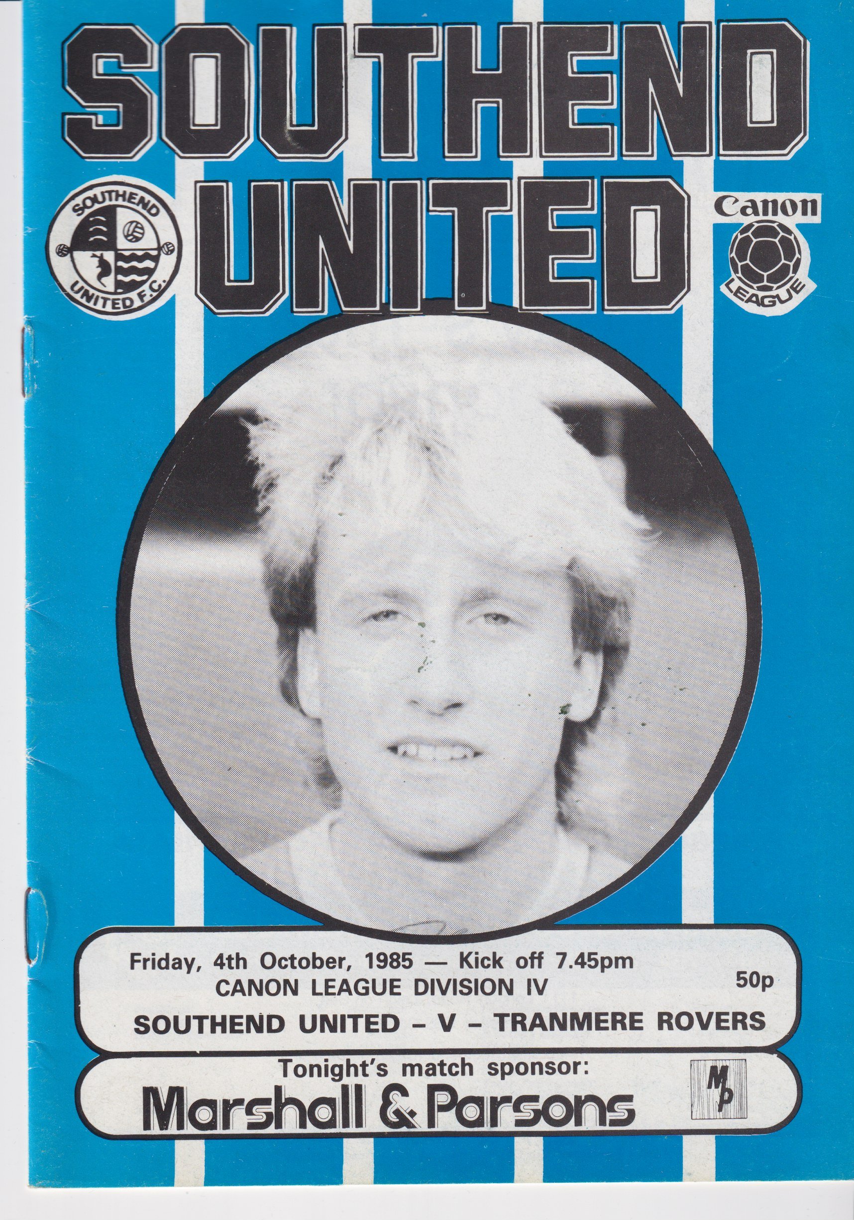 Southend United v Tranmere Rovers match programme